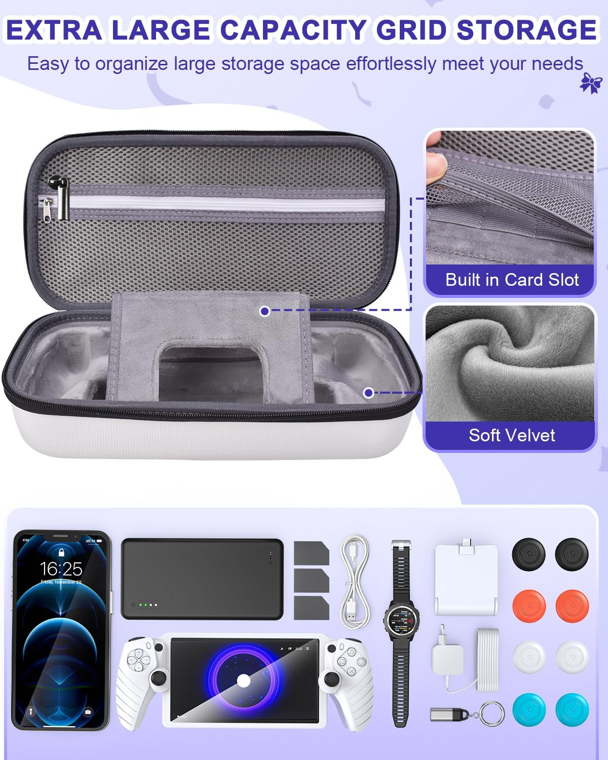 Thumbnail 2 de 14 in 1 Accessories Bundle for PlayStation Portal with Carrying Case, Magnetic Charging Dock and Screen Protectors