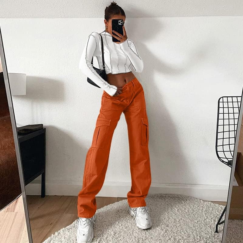 Thumbnail 5 de Lepunuo Cargo Pants for Women, High-Waisted Wide-Leg with 6 Pockets