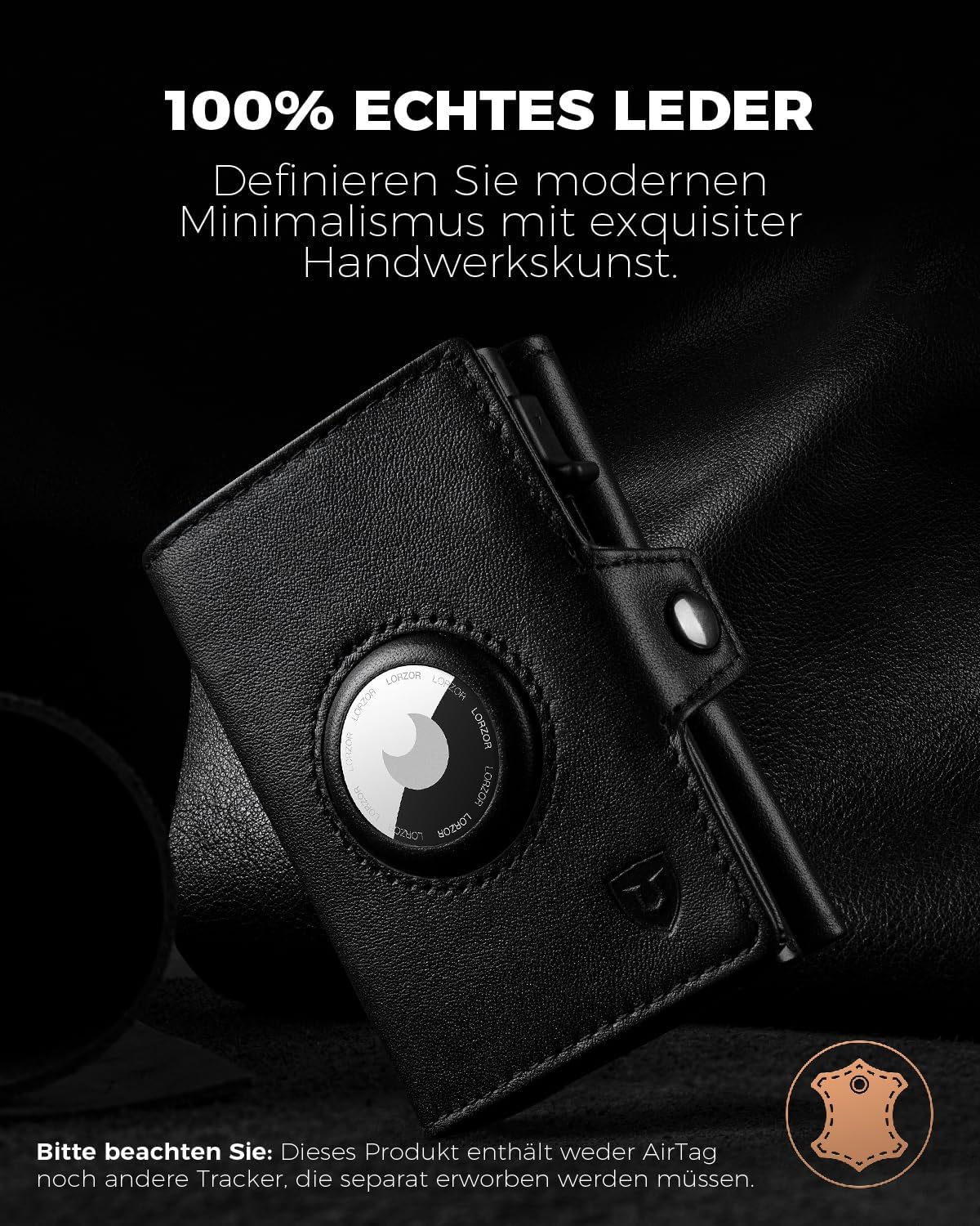 Detalle de LORZOR Airtag Wallet 10 Karten 👛