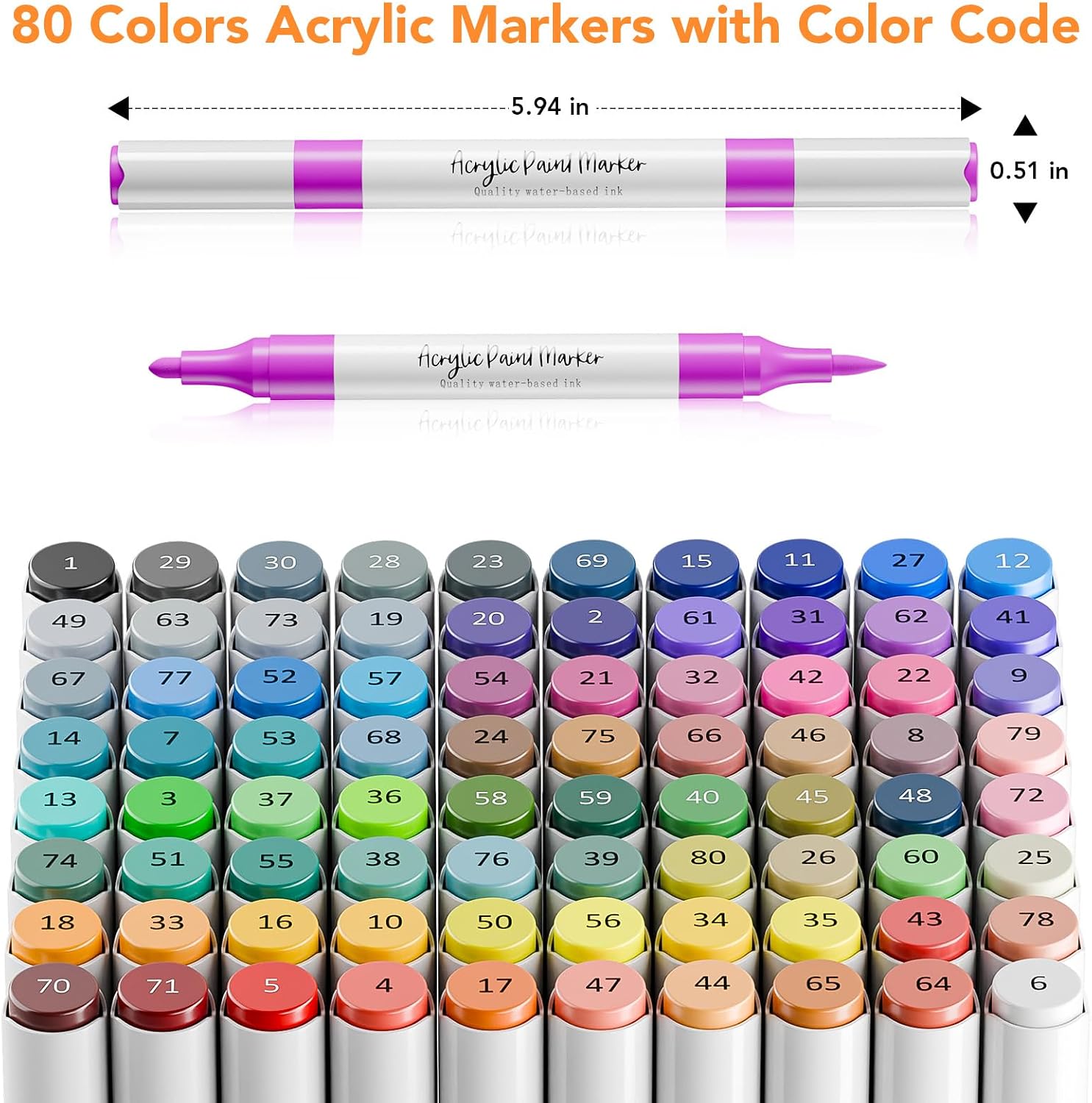 Thumbnail 6 de Kitire Acrylic Paint Pens, 80 dual tips