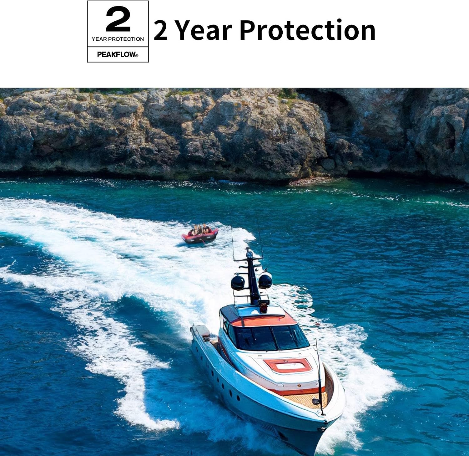 Detalle de PEAKFLOW Towable Tube: 1–3 Person, Premium PVC/840D Nylon Build, Dual Tow Points