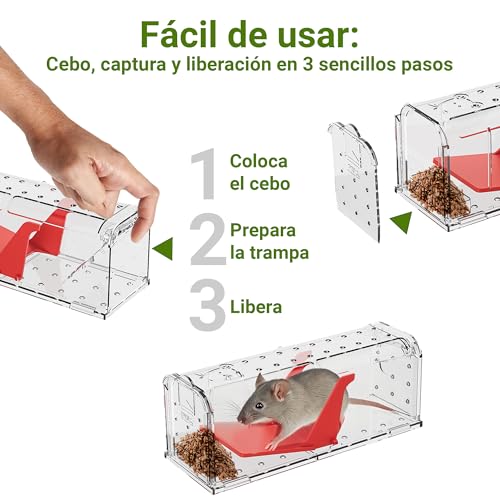 Detalle 2 de Roshield 2X Trampas humanas para ratones 🐭
