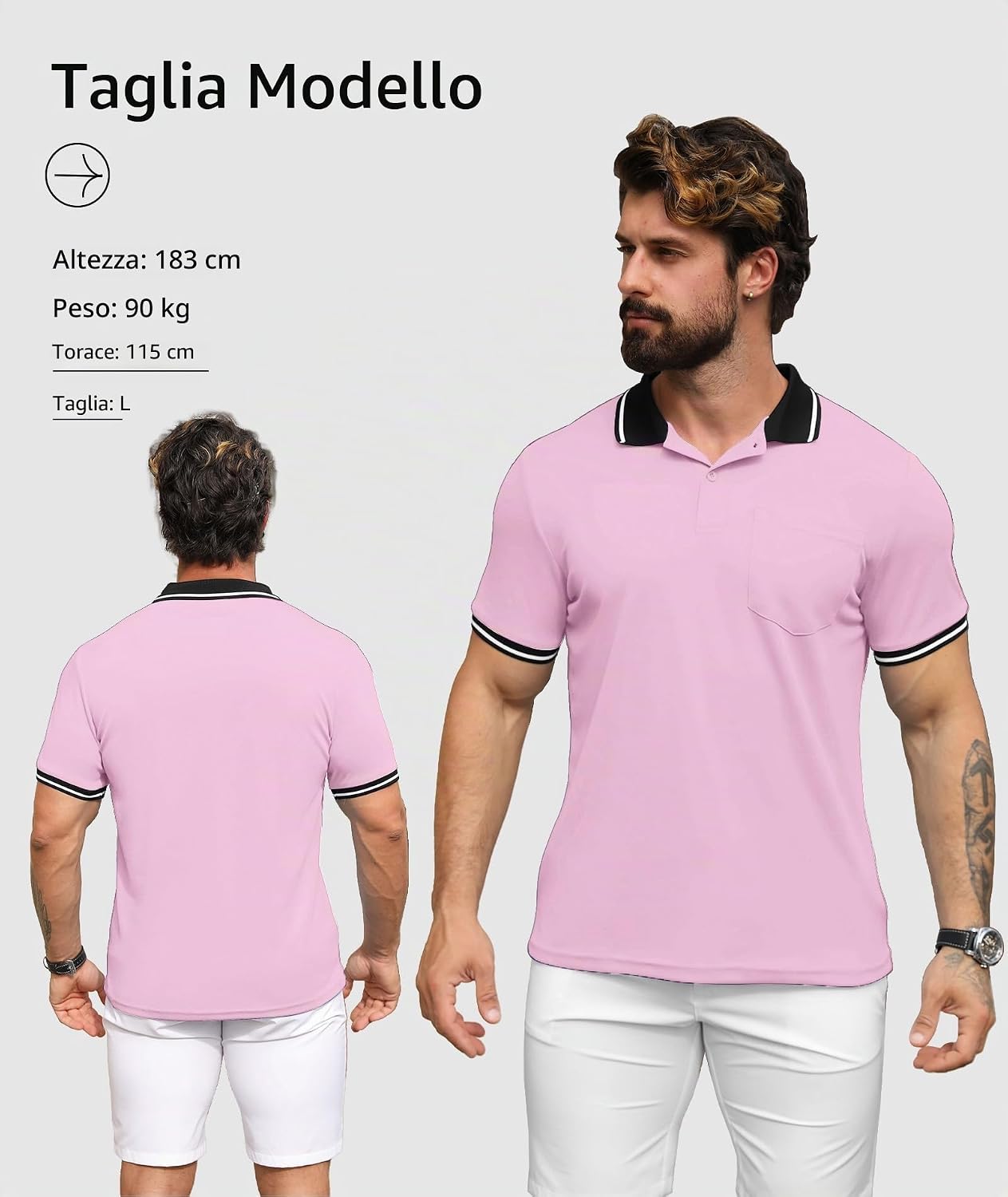 Detalle de SwissWell 3 Pezzi Polo Uomo Manica Corta Traspirante Estiva – Set casual e sportivo