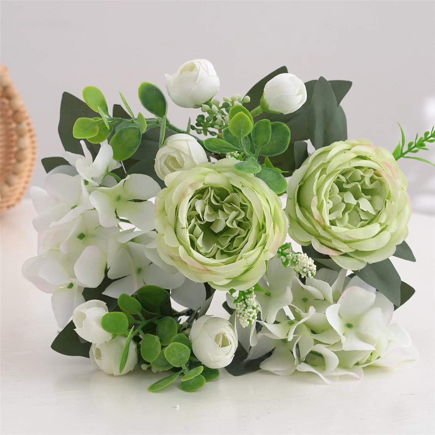 Thumbnail 5 de Karoro Artificial Peony Bouquet, Green