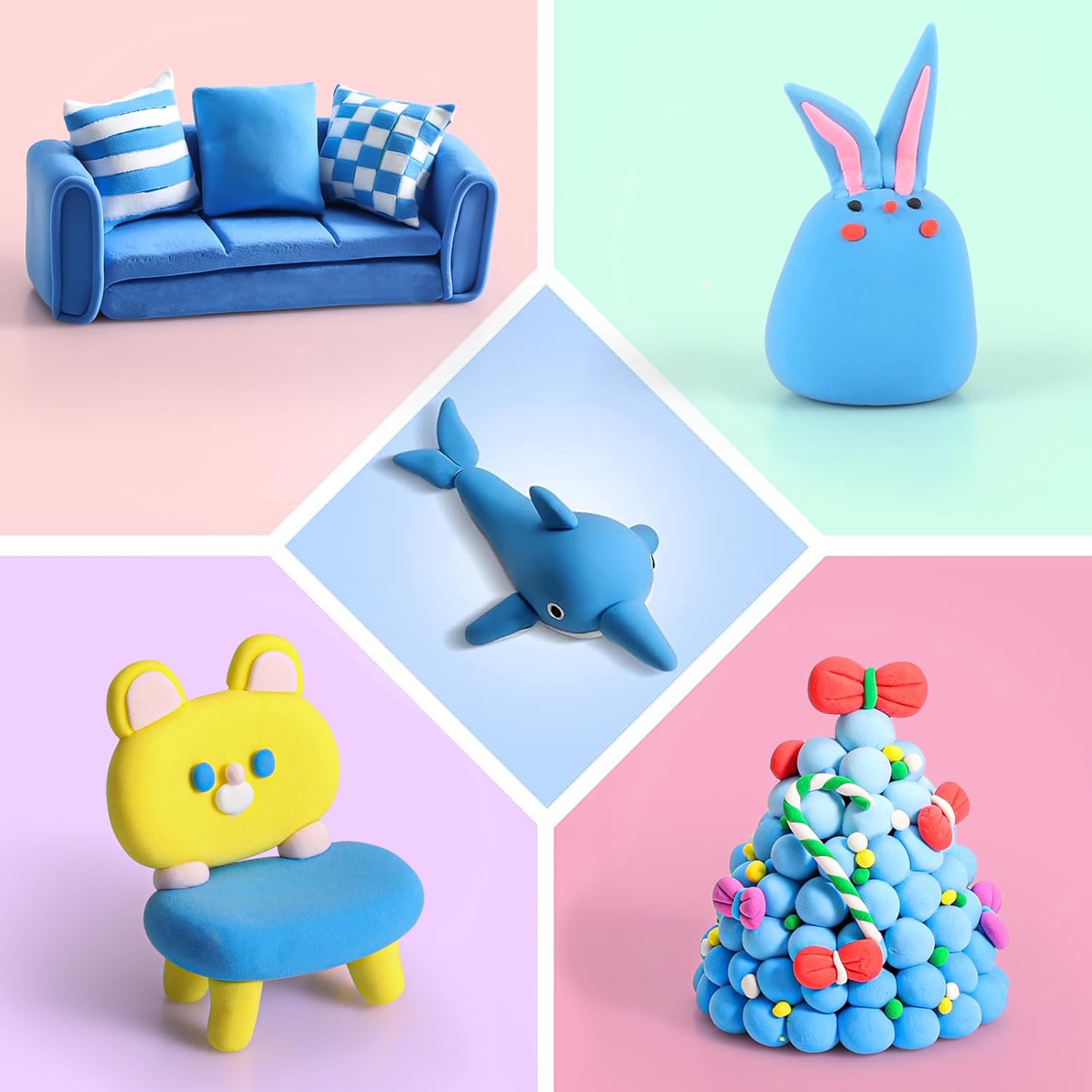 Thumbnail 5 de iFergoo Blue Air Dry Clay 500g