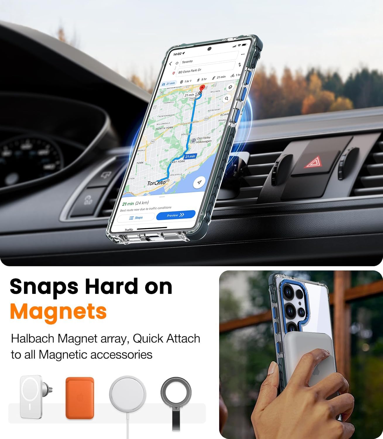 Thumbnail 3 de DEERLAMN Strong Magnetic Case for Galaxy S25 Ultra 6.9-Inch