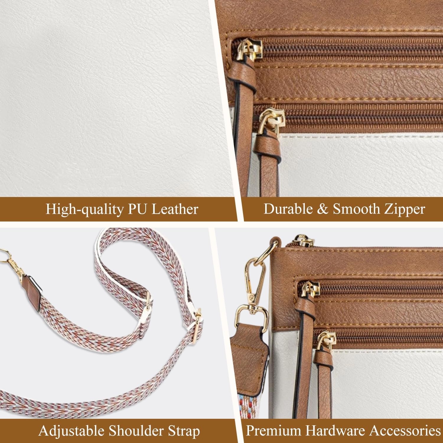 Thumbnail 5 de Mabecol Borsa a Tracolla Donna Piccola Crossbody con custodia telefono, cinturino regolabile e protezione RFID