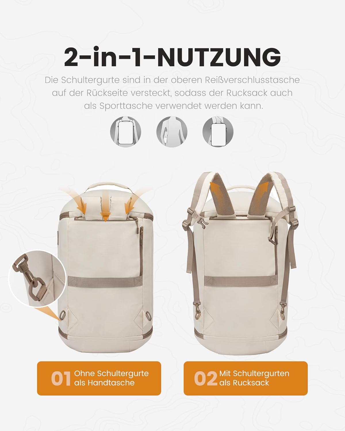 Detalle 1 de LOVEVOOK Sporttasche 65L mit Schuhfach