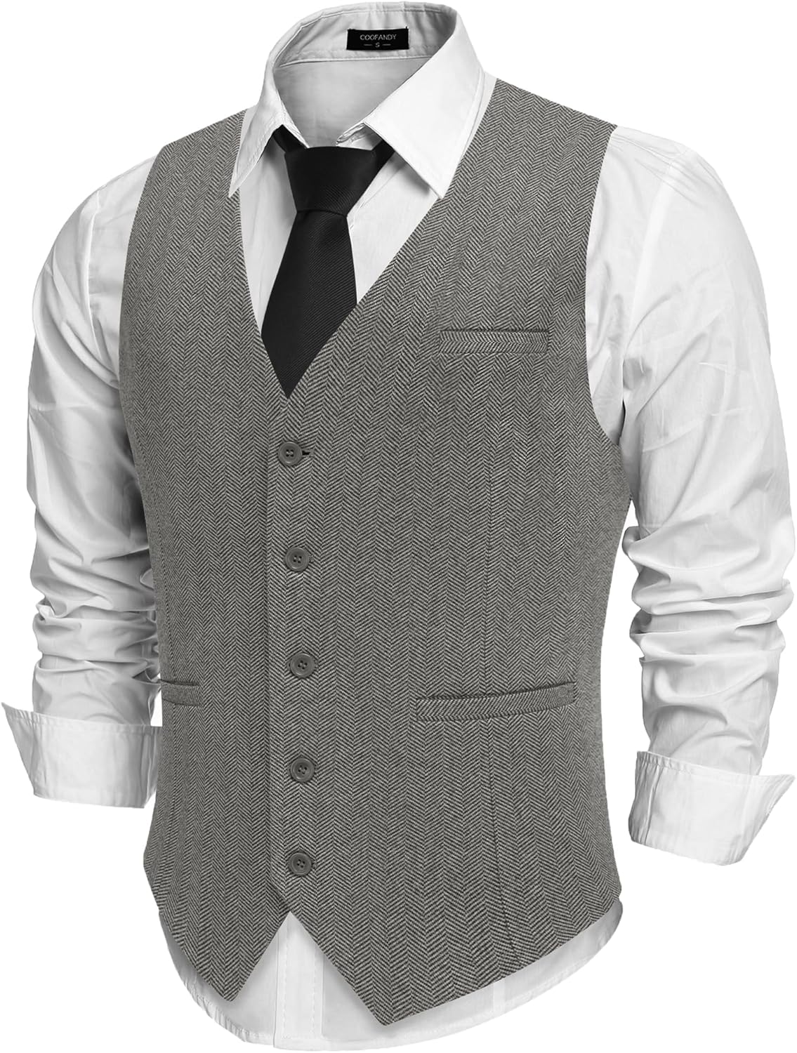 Thumbnail 5 de COOFANDY Gilet Classique Gris - Gilet de soirée élégant