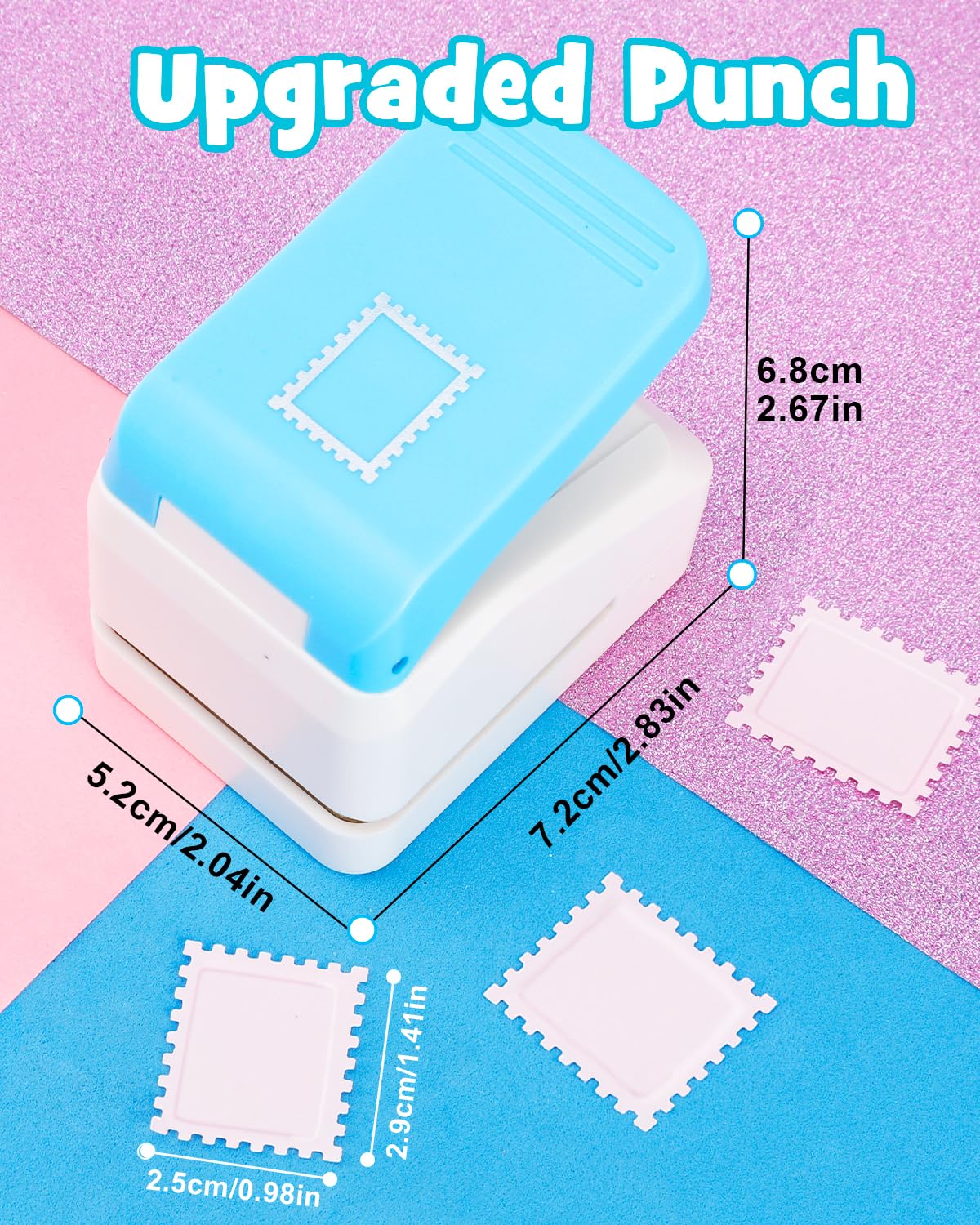 Thumbnail 6 de UCEC Postage Stamp Punch, Manual Plastic Craft Paper Punch for Tabs and Cards