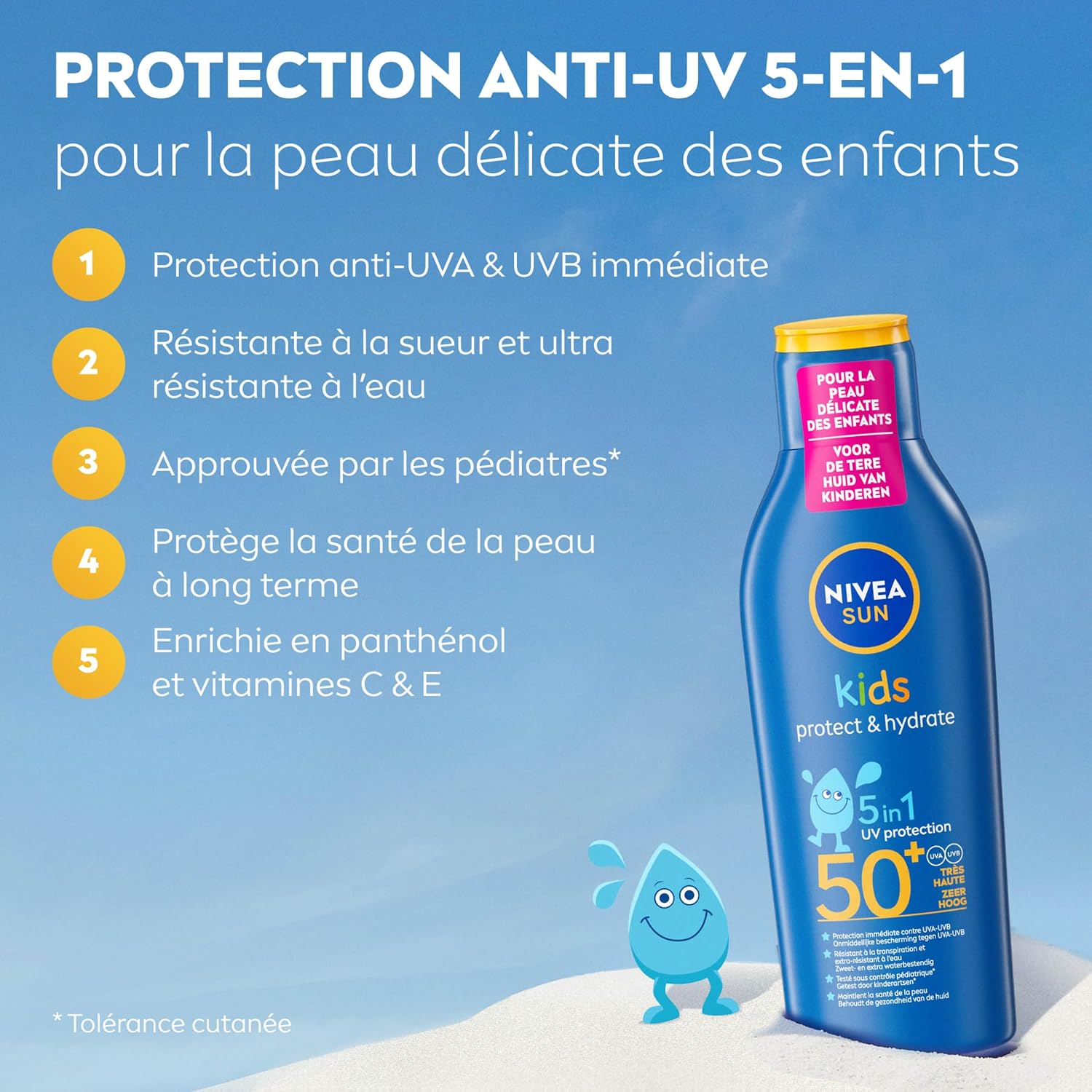 Detalle 2 de NIVEA SUN Lait Solaire SPF 50+ enfants