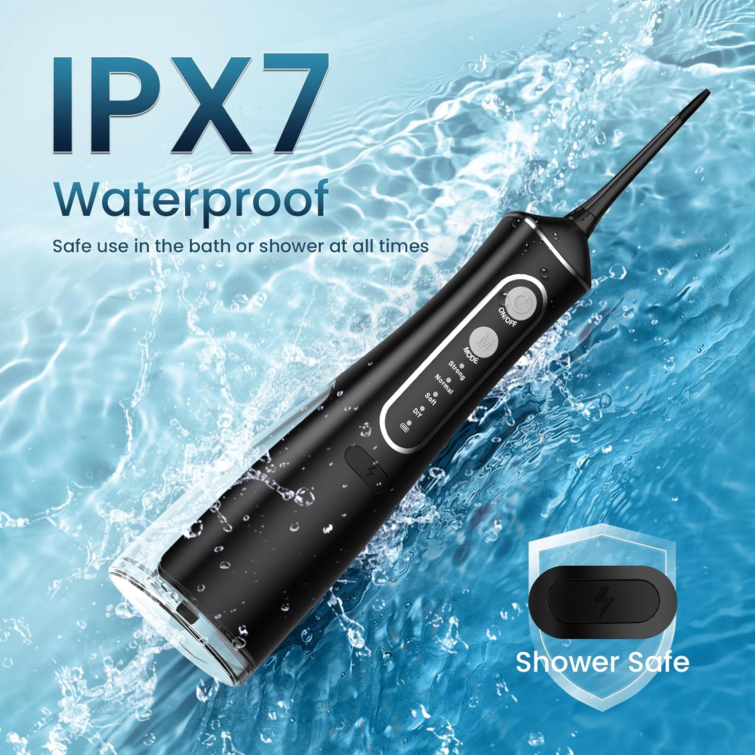 Thumbnail 6 de OasiSmile Cordless Water Flosser (300 mL) for Teeth Cleaning with 4 Modes, DIY Pressure, 5 Tips, IPX7
