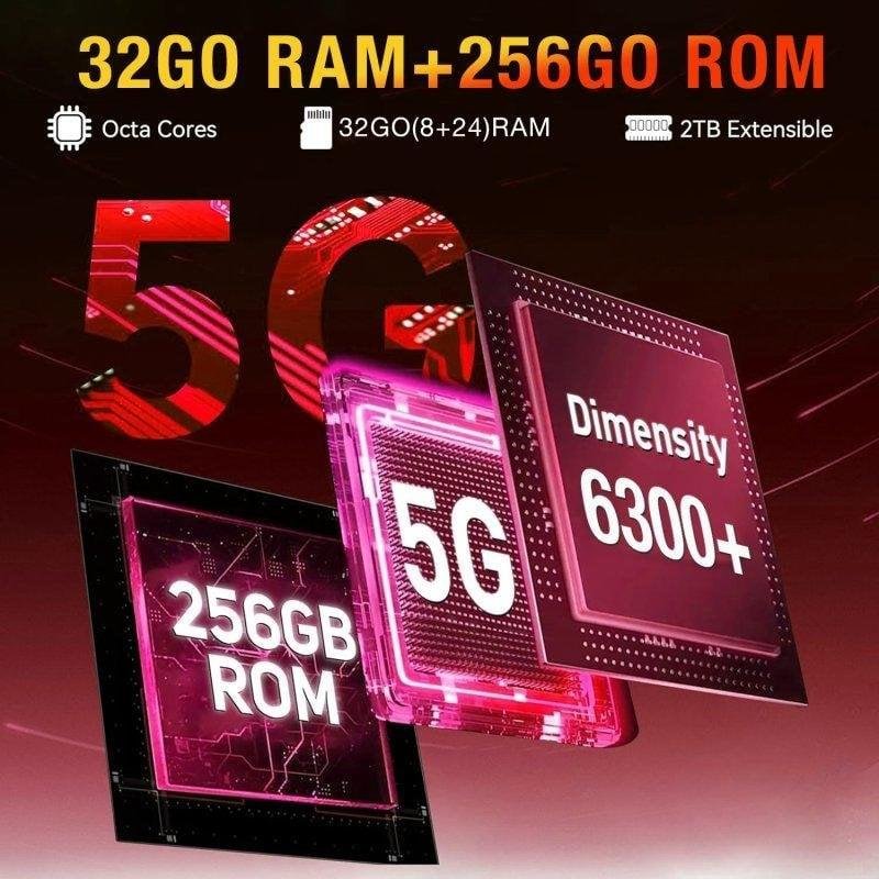 Detalle 2 de Doogee Fire 7 Pro 5G 8GB/256GB, 6.56" Verde: autonomía y resistencia para uso en campo