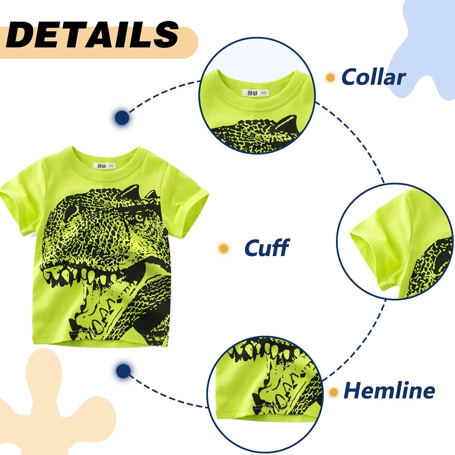 Detalle de Kinder Jungen T-Shirt Kurzarm Cartoon Bagger im 3er-Pack (Baumwolle), 2–7 Jahre
