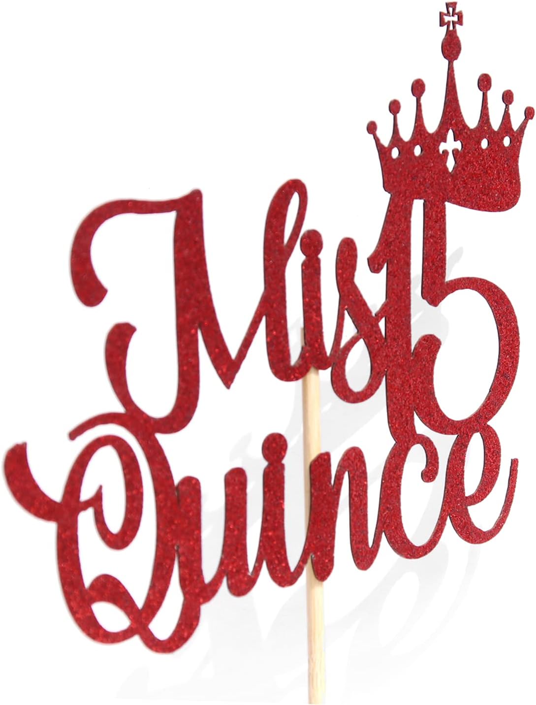 Thumbnail 5 de Mis Quince 15 Cake Topper, Red Glitter
