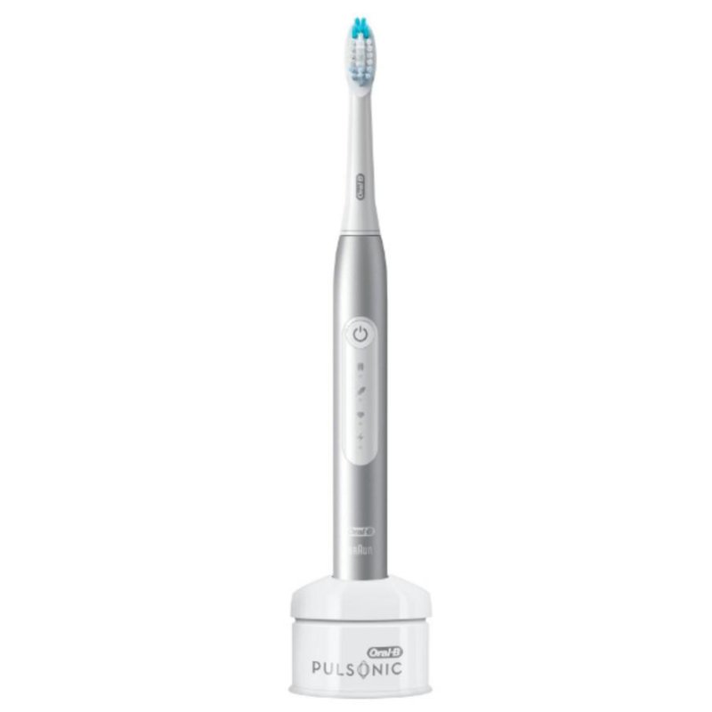 Detalle 2 de Oral-B Pulsonic Slim Luxe 4000 Platino: cepillo sónico compacto para higiene profunda