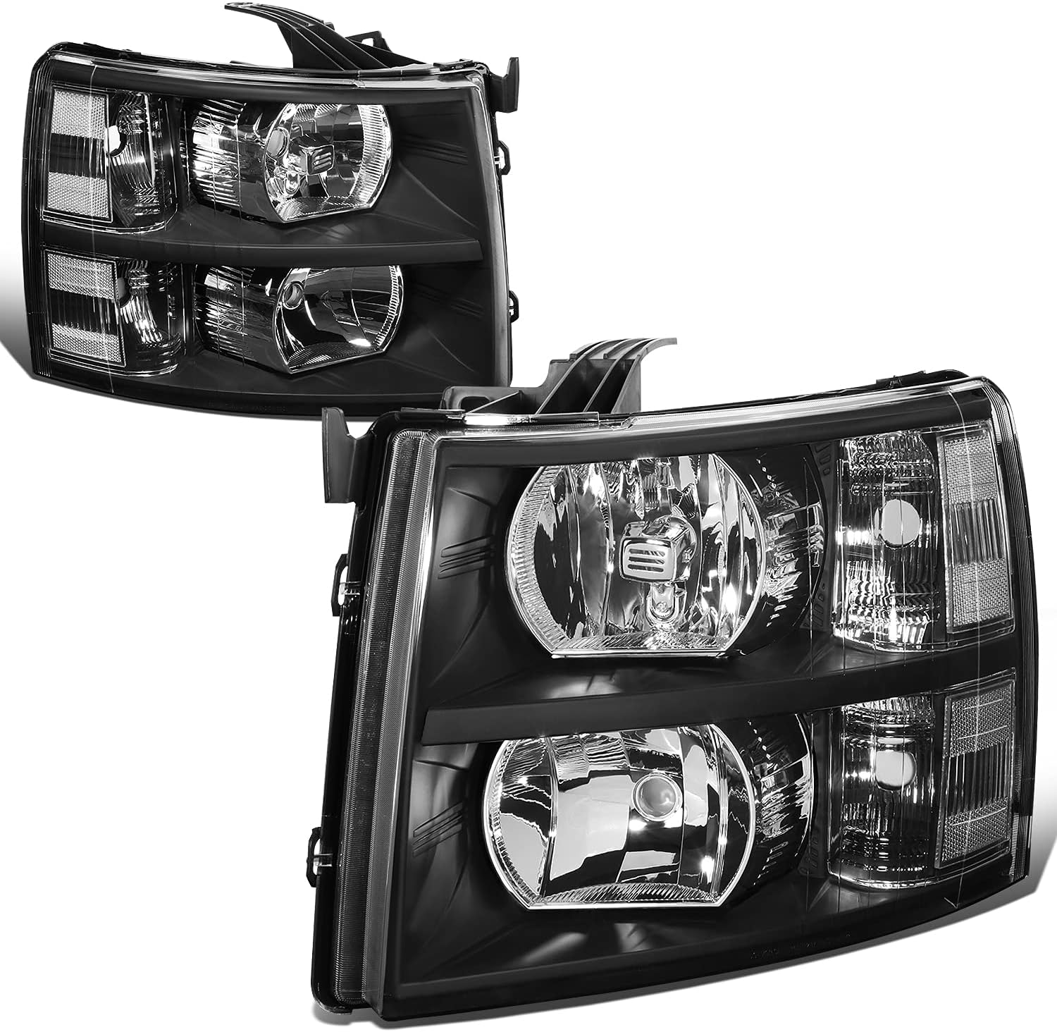 Detalle de DNA Motoring HL-OH-CSIL07-BK-CL1 Headlights for Silverado