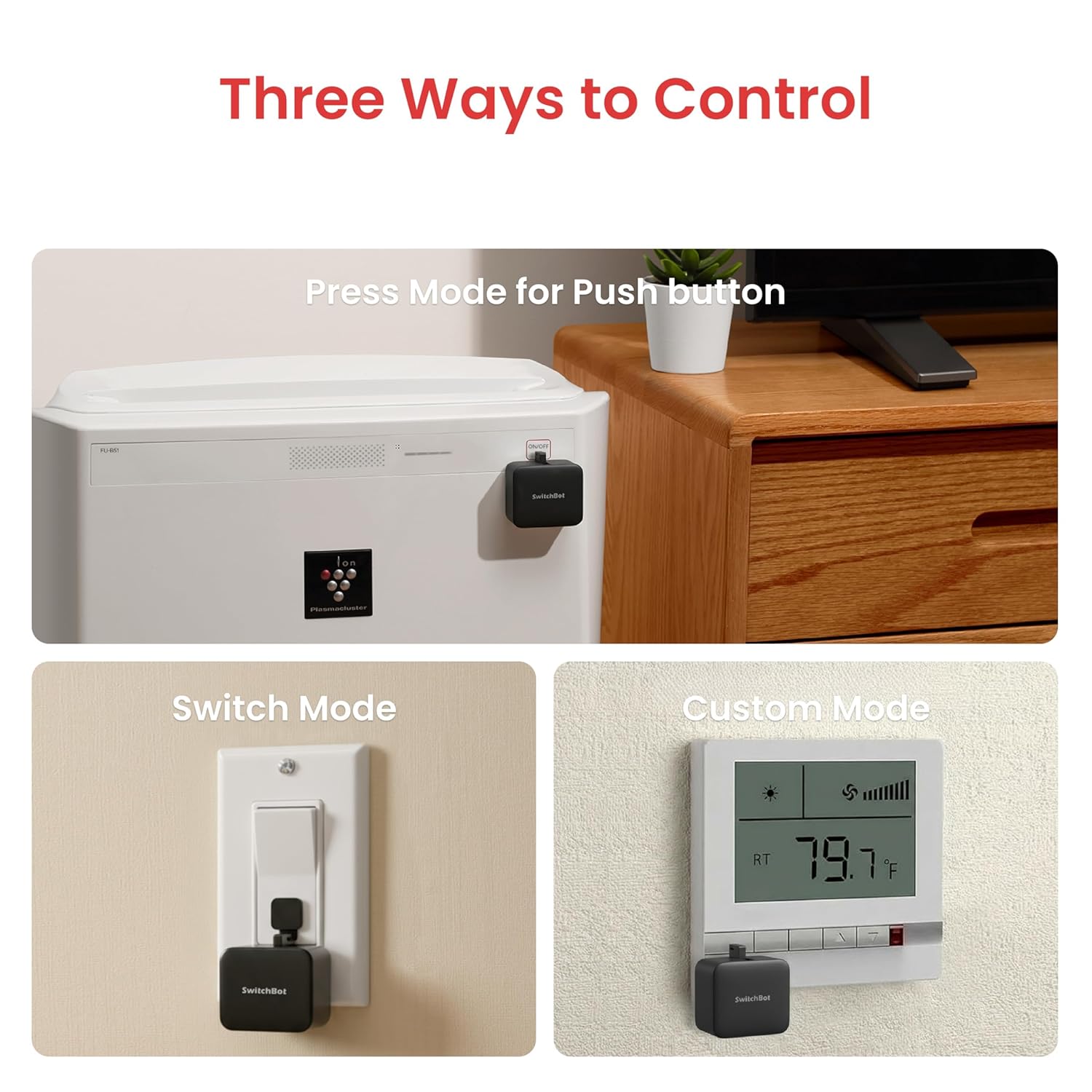 Thumbnail 5 de SwitchBot Smart Switch Button Pusher Rechargeable – High Torque Fingerbot with USB-C charging and Matter compatibility