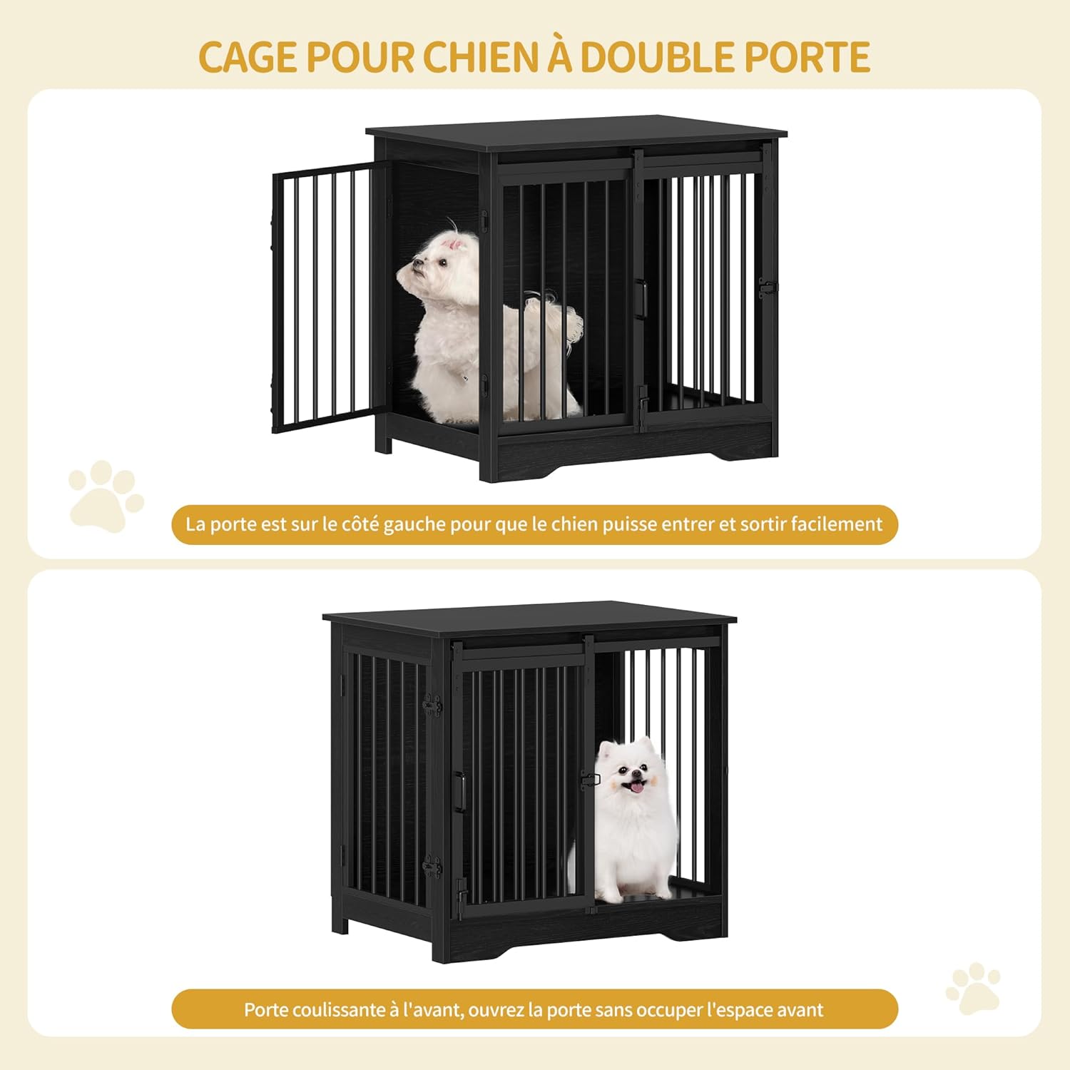 Thumbnail 6 de Hzuaneri Cage pour Chiens 69 cm — Table d’appoint et niche moderne pour petits chiens
