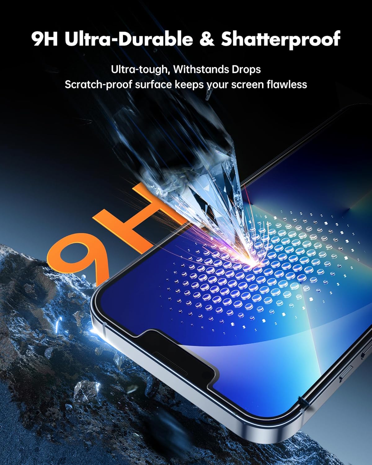 Thumbnail 4 de UNBREAKcable Verre Trempé Anti-Espion 28° pour iPhone 14/13/13 Pro (6,1'') — Lot de 2 avec cadre de montage