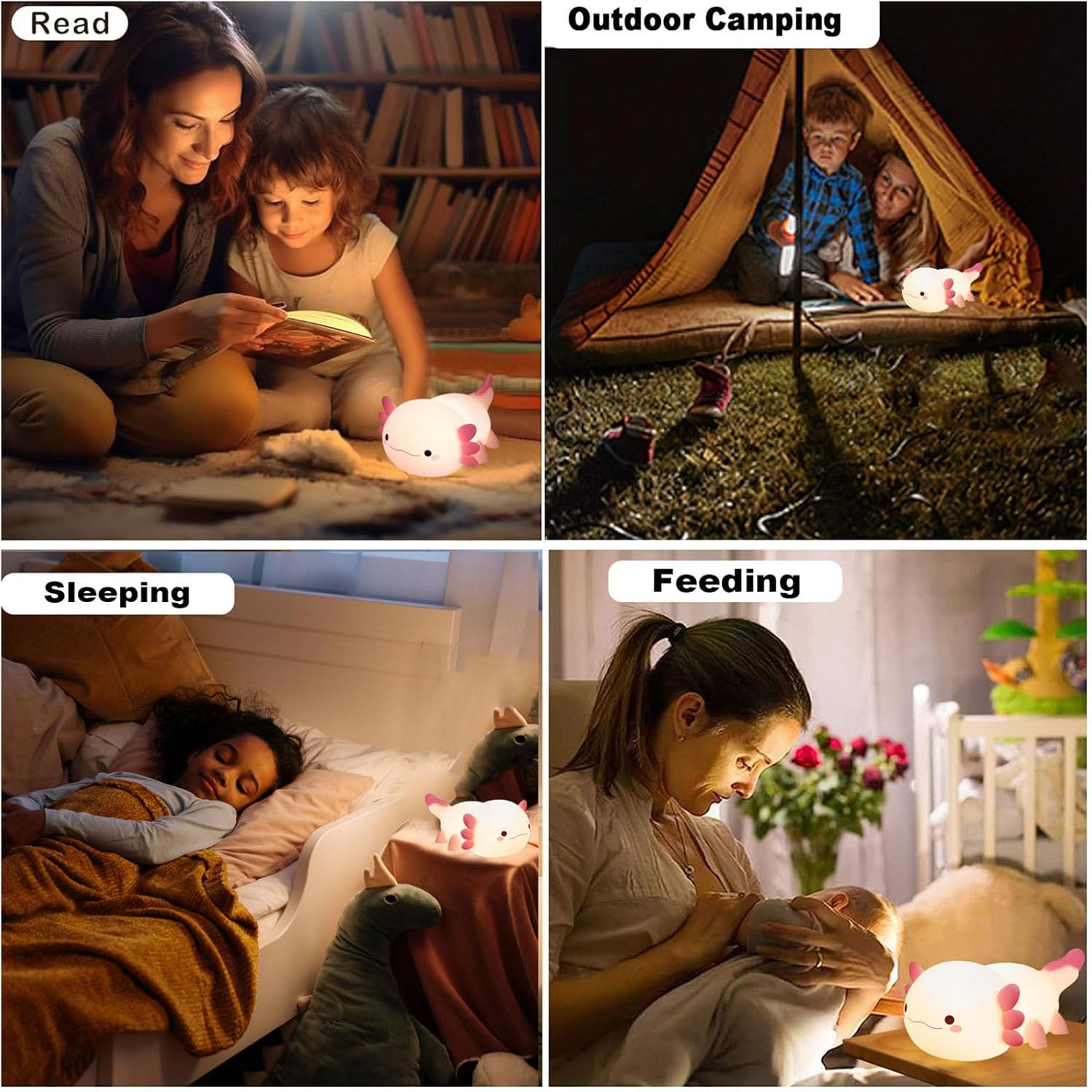 Thumbnail 5 de Axolotl Night Light for Kids LED Silicone Lamp ๐ช