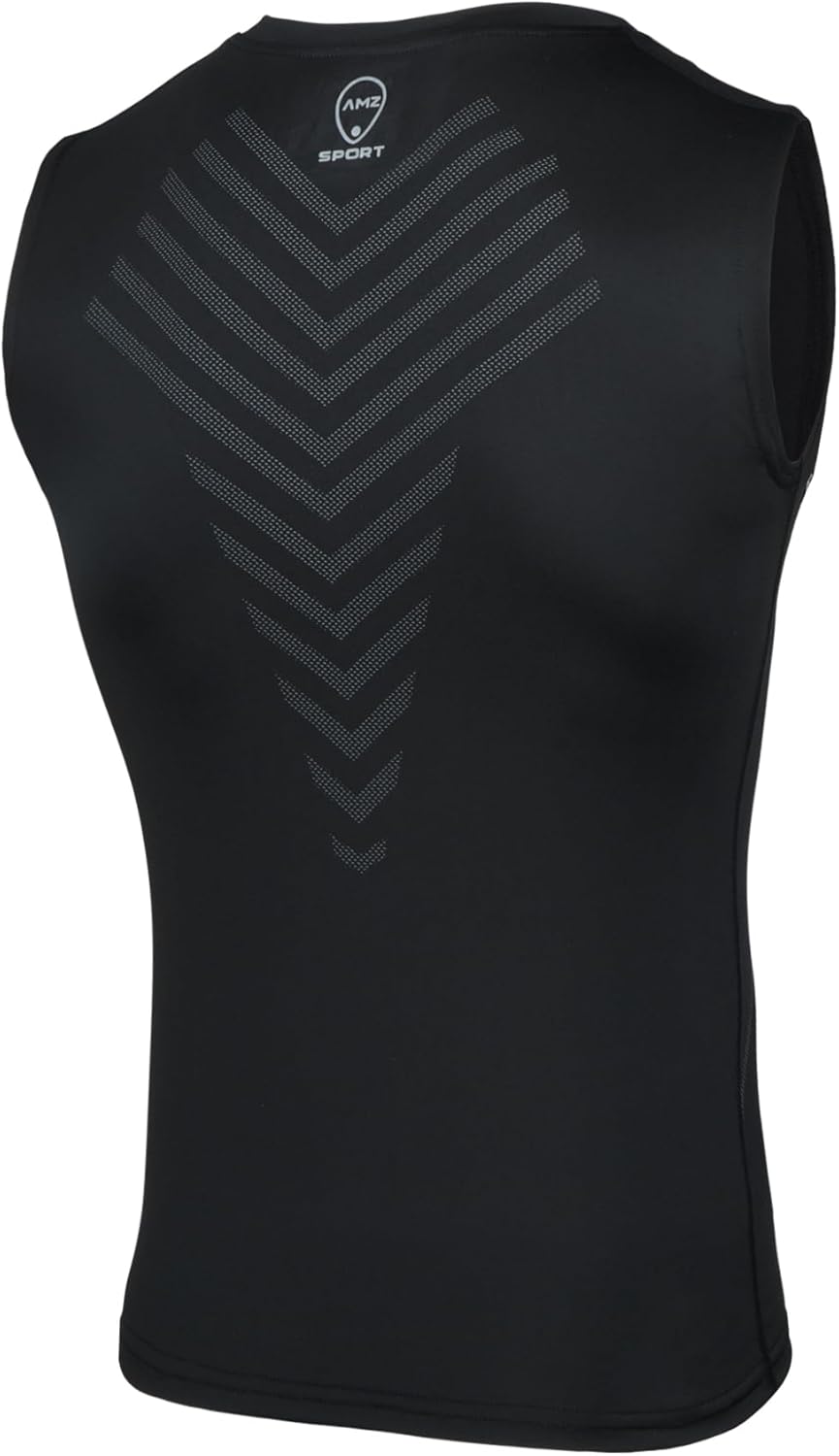 Thumbnail 2 de AMZSPORT Canotta a compressione da uomo per sport, senza maniche, base layer a rapido asciugatura
