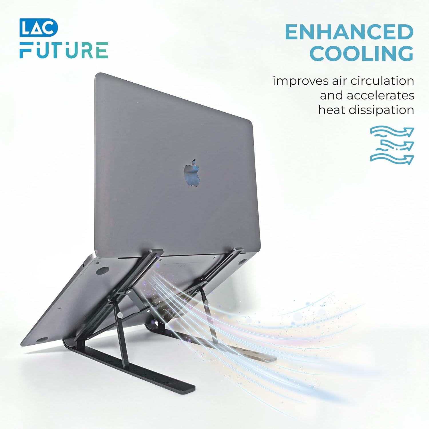 Thumbnail 5 de LAC FUTURE Laptop Stand for Desk — Foldable, 10-Height Adjustable, Ventilated Stand for 10–17 inch Laptops and Tablets