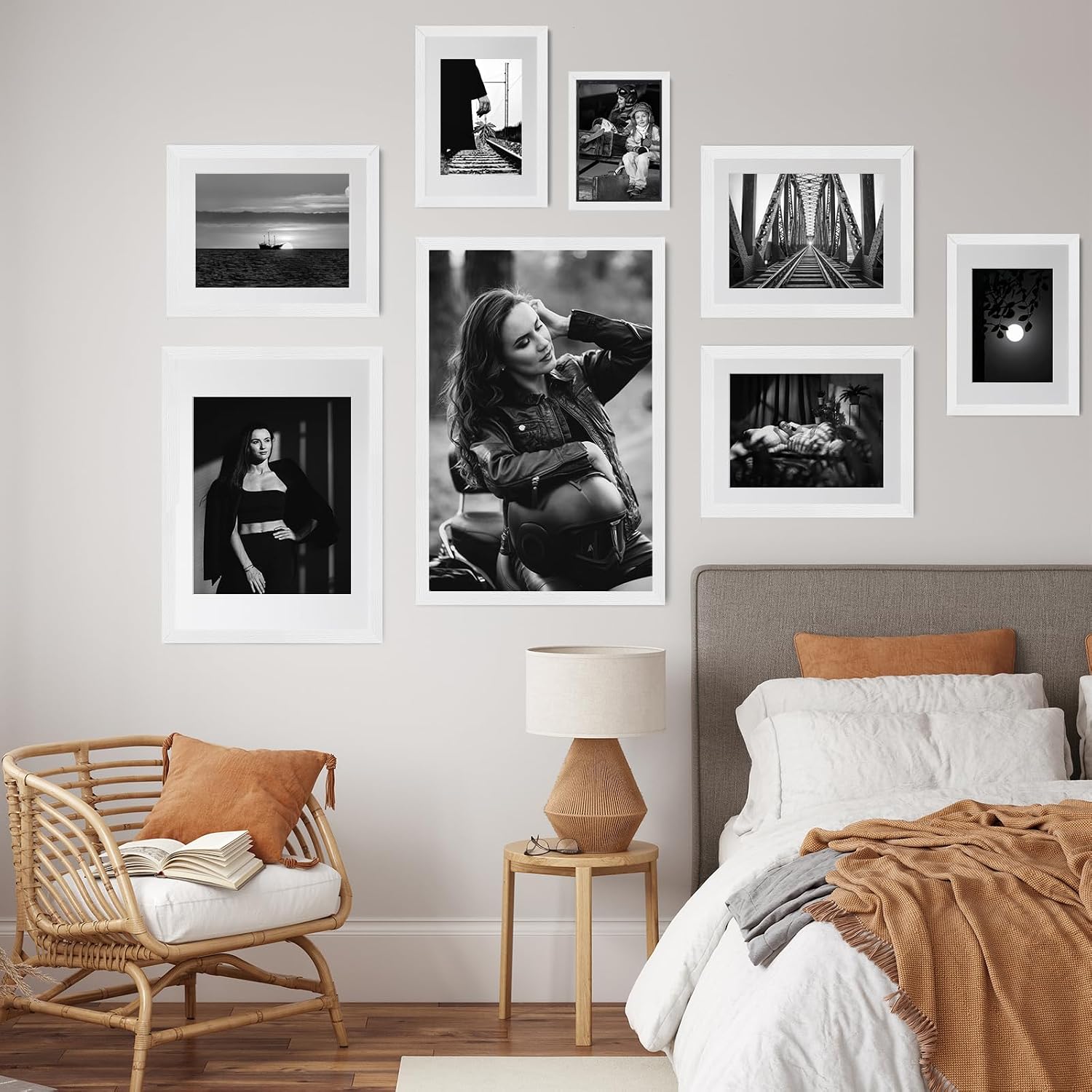 Thumbnail 6 de puthiac 16x20 Solid Oak Wood Picture Frame – 3 Pack in White (Fits 12x16 with Mat or 16x20 Without Mat)