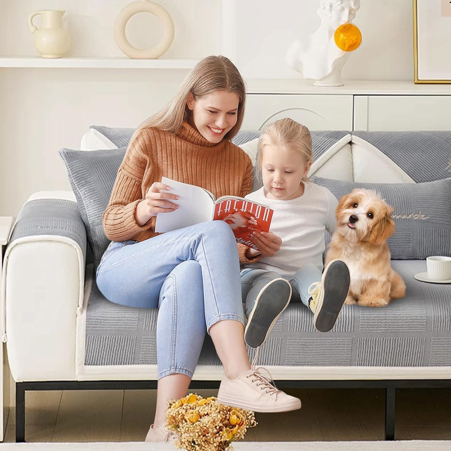 Thumbnail 1 de Couch Überzug Sofa-Schutzhülle für 1/2/3/4 Sitzer & L-Form Ecksofa – rutschfester Ultra-Stretch Bezug