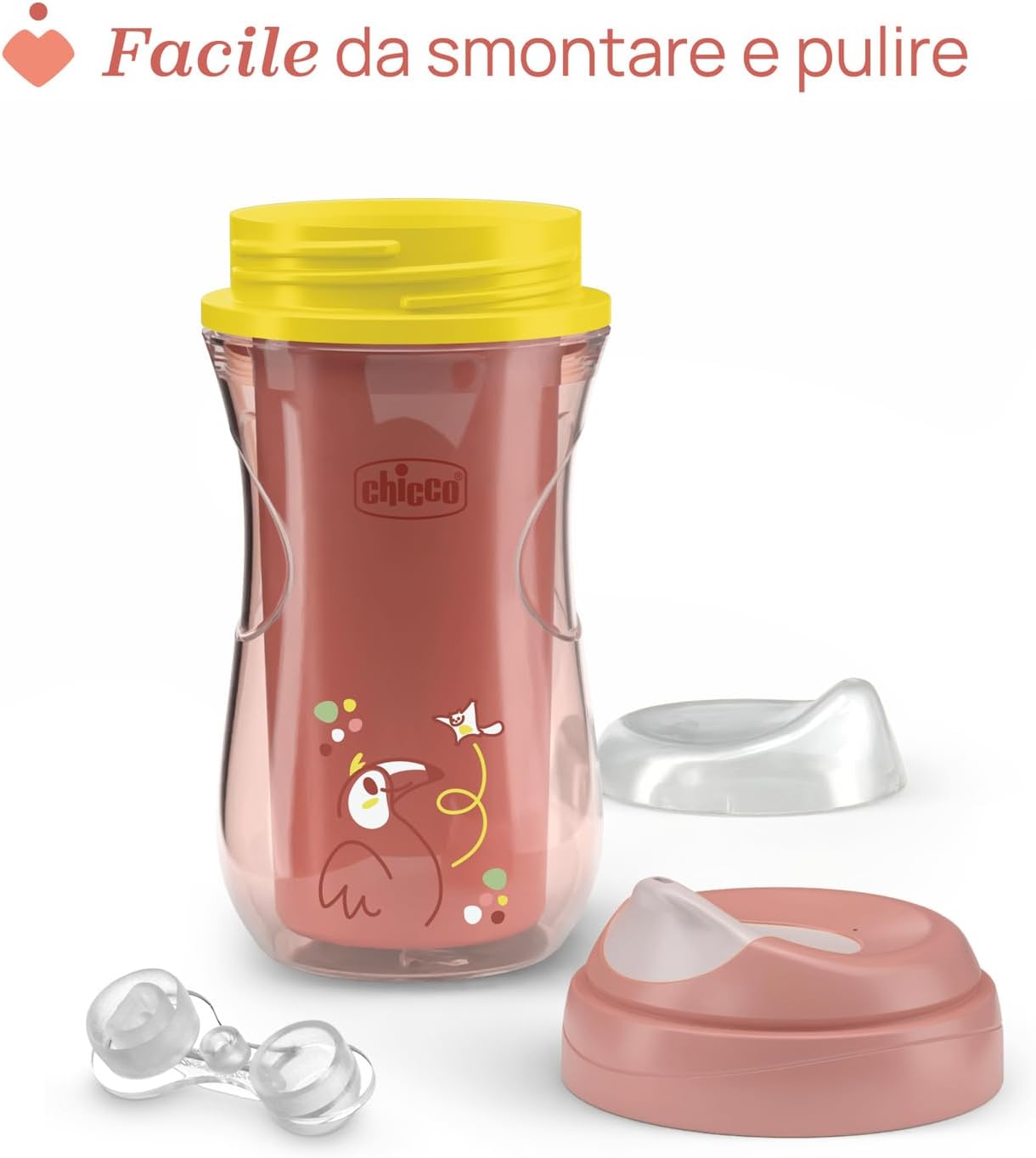 Detalle de Chicco Active Cup Bicchiere Antigoccia 266 ml Rosa – 14+ mesi