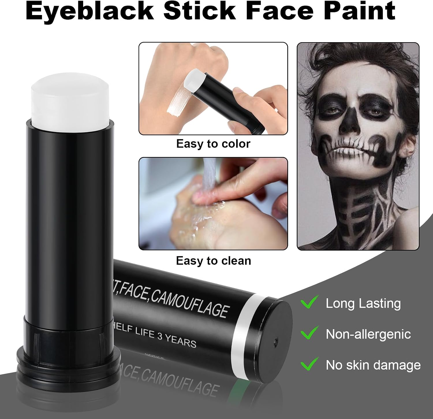 Detalle de Camouflage Face Paint Sticks mimetico Nero+Bianco