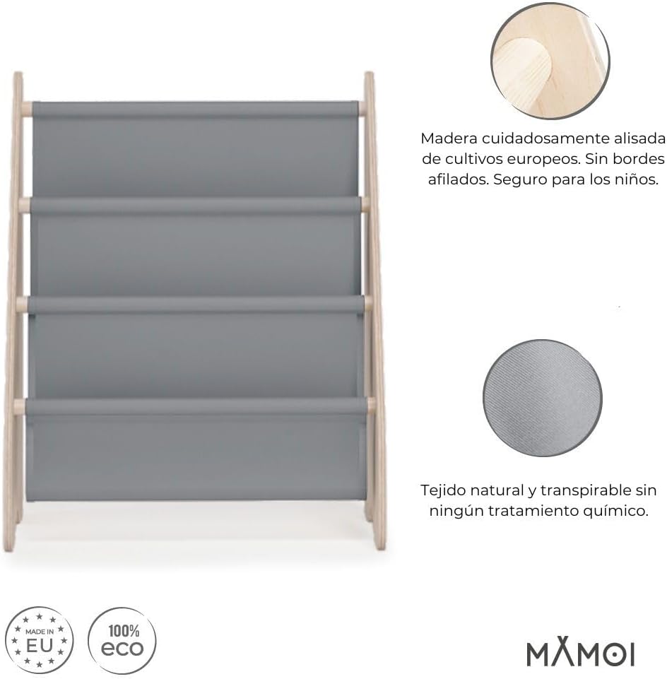 Detalle 2 de MAMOI® Estantería Infantil para Libros - 100% Eco 🌱