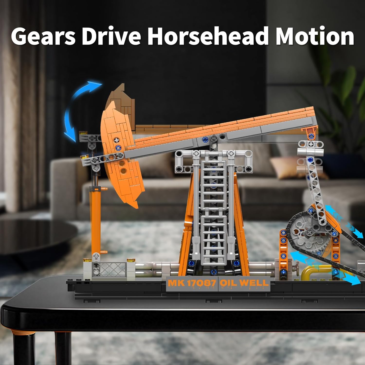 Thumbnail 3 de Mould King Technik Bohrturm Bauset mit Motor – 840 Teile, Ölförderplattform im Industrie-Design