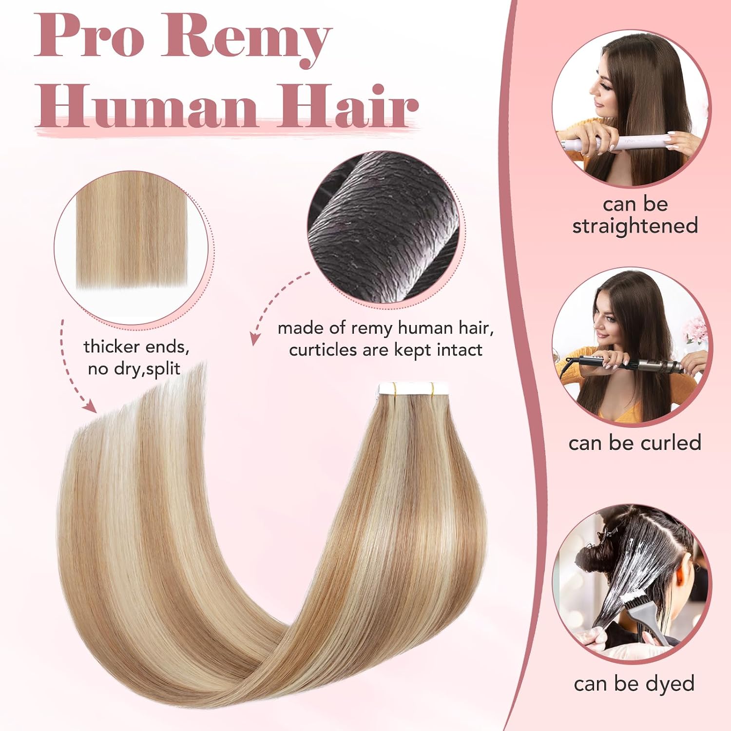 Thumbnail 3 de SEGO Extension Biadesive Capelli Veri 10 pz 1.5g 55 cm – Ciocca Remy Tape In Hair Extension