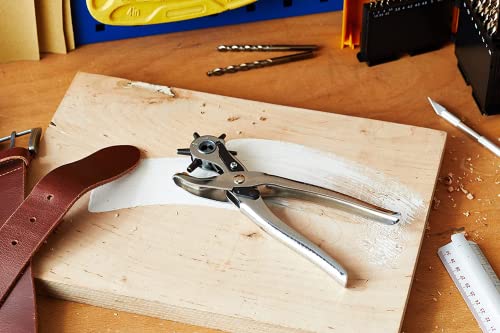 Detalle 2 de Amazon Basics Set de poinçon à cuir avec rotatif et embouts multi tailles – finition argent