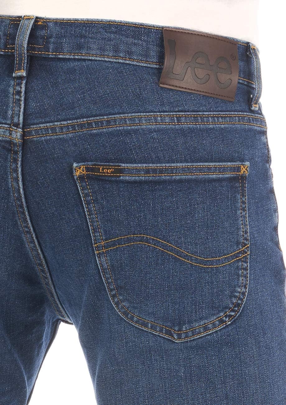 Detalle de Lee Jeans Denver Bootcut Herren Stretch Jeans — Blau, Größe 30–40
