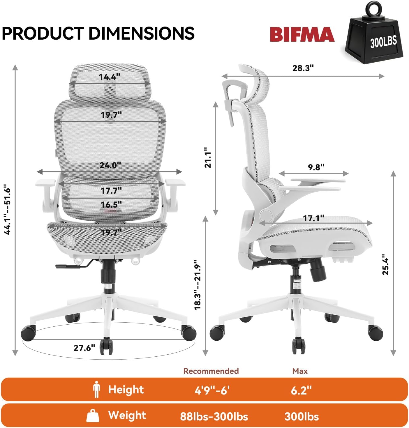 Detalle de SIHOO Ergonomic Office Chair B100