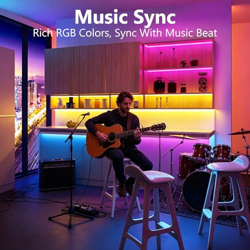 Thumbnail 2 de DAYBETTER LED Strip Lights 110ft1Roll RGB Music Sync Smart App Control