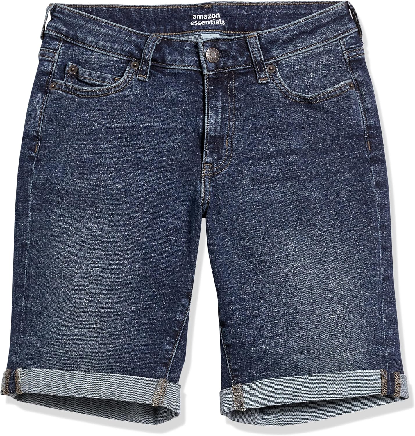 Thumbnail 4 de Amazon Essentials Damen schmal geschnittene Denim-Bermudashorts mit 23-cm-Länge