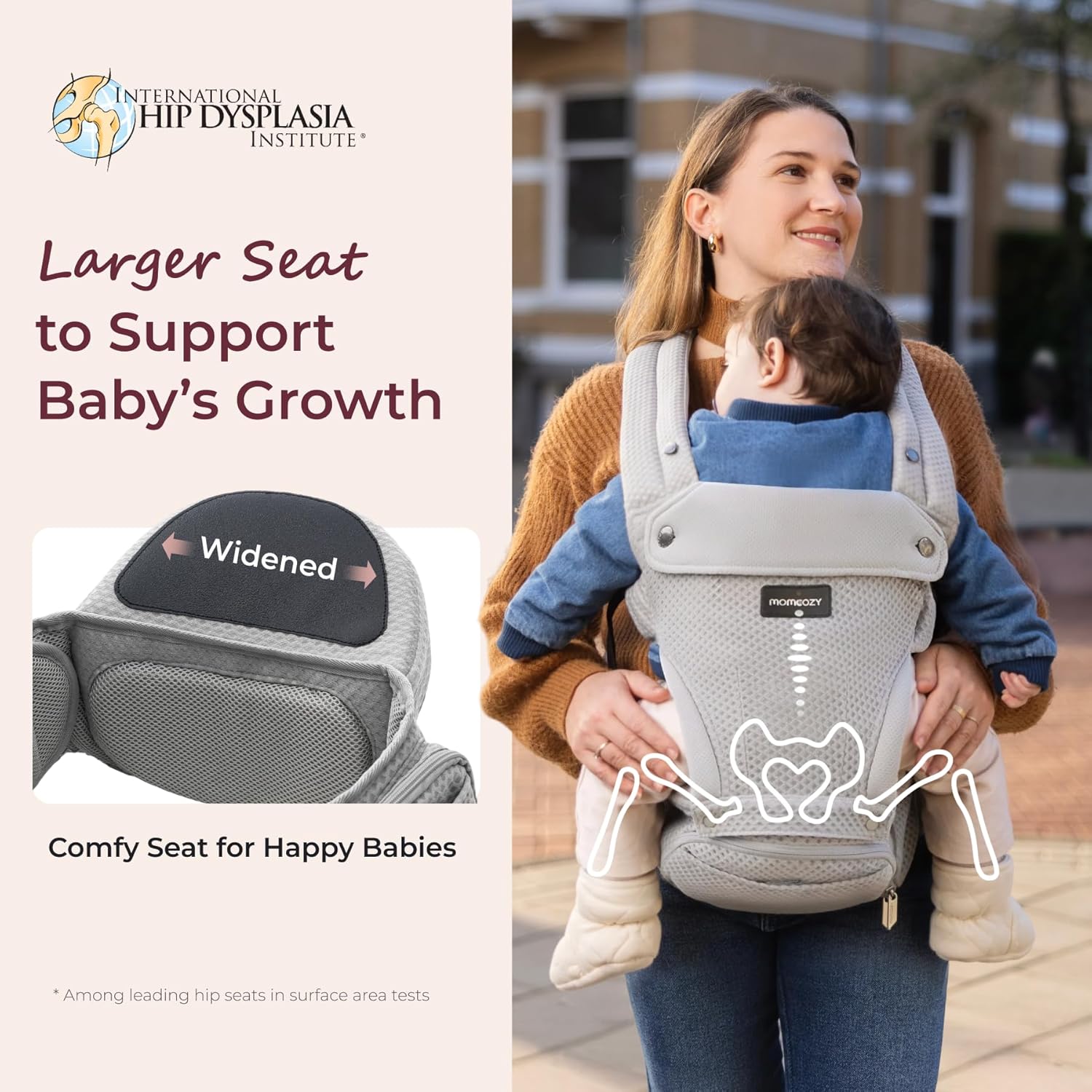 Thumbnail 4 de momcozy Baby Carrier with Hip Seat (2-in-1, forward-facing) up to 20kg, AirMesh Grey