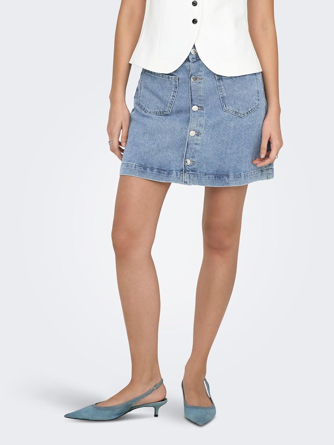 Detalle 2 de Only Onlamazing Global Hw Cord Skirt PNT Noos Femme — Jupe en denim taille haute 100% coton