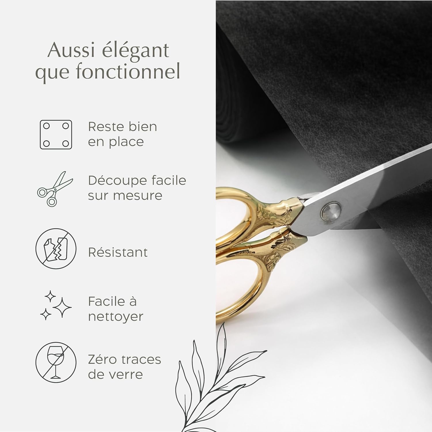 Detalle de Twinzee Chemin de Table Noir Non Tissé 30 cm x 25 m – Déco de table élégante pour tous vos événements