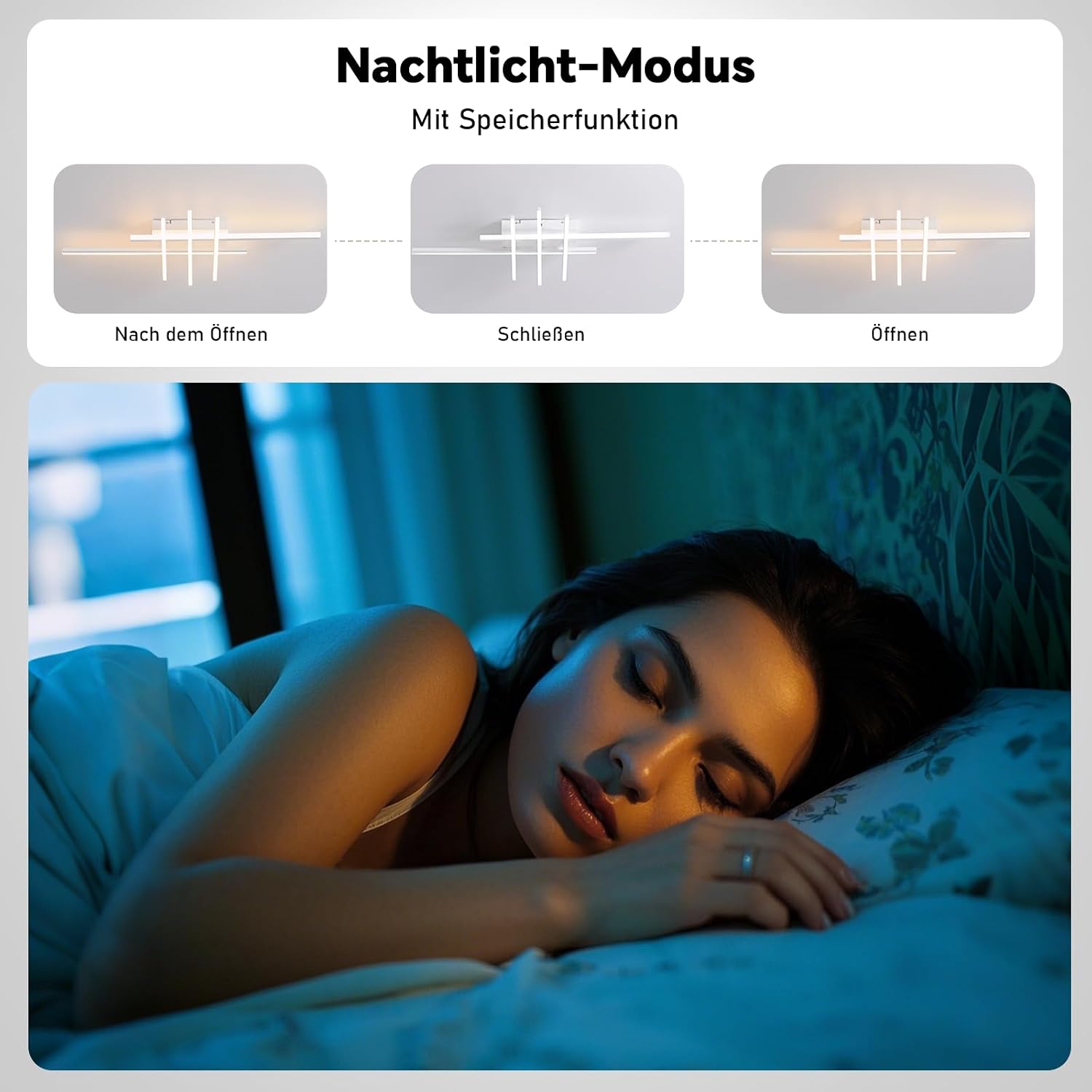 Detalle de Sky angle LED-Deckenleuchte mit Fernbedienung – Dimmbare Close-to-Ceiling Beleuchtung (26 W LED)