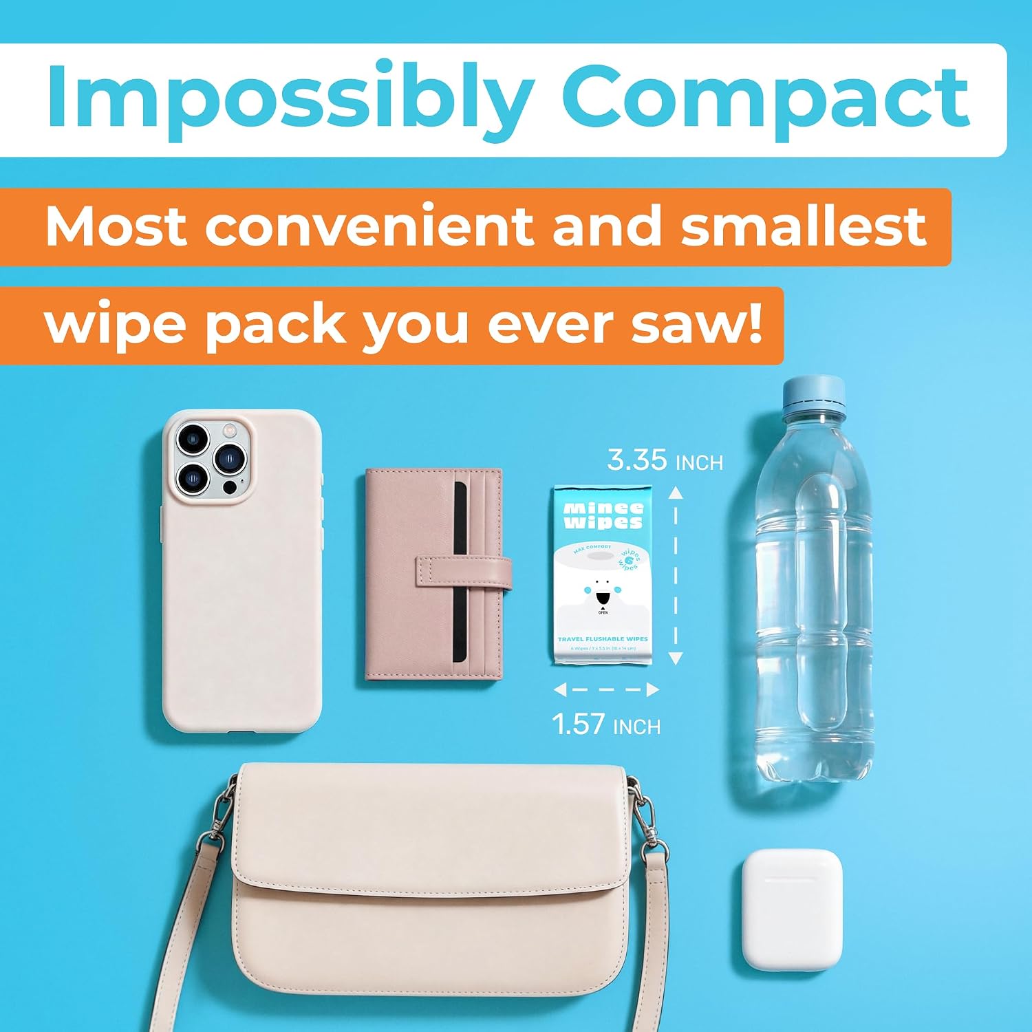Thumbnail 1 de MOONIES MFW10 Travel Flushable Wipes, 99.5% Water, Aloe, Unscented, 48 Count