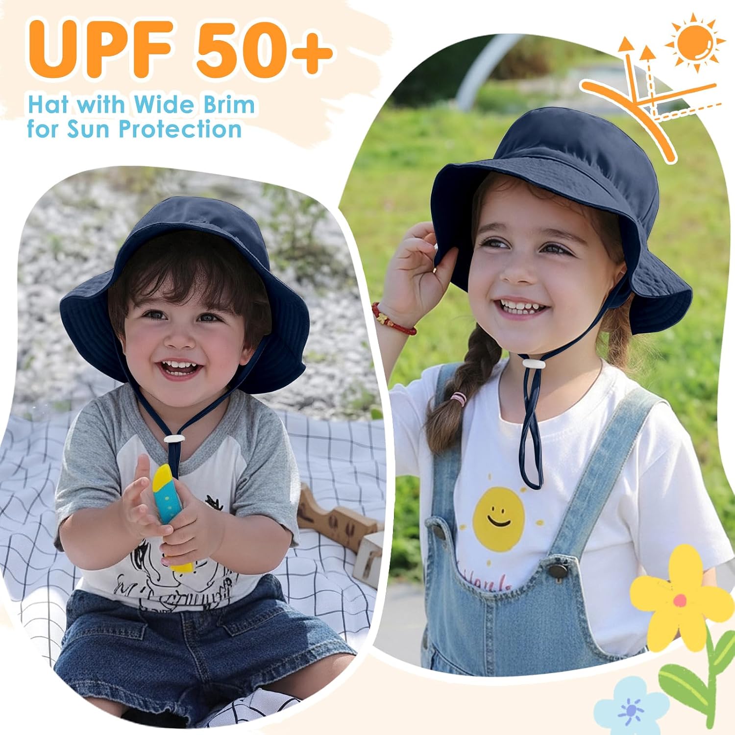 Detalle 2 de Xnova Bébé Enfant Chapeau de Soleil UPF50+ 👒