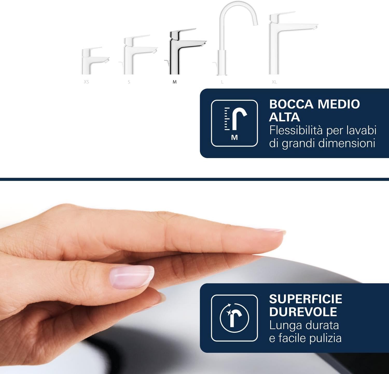 Thumbnail 5 de GROHE Dice: Miscelatore per lavabo con piletta push-open, 172 mm, risparmio idrico e installazione facile