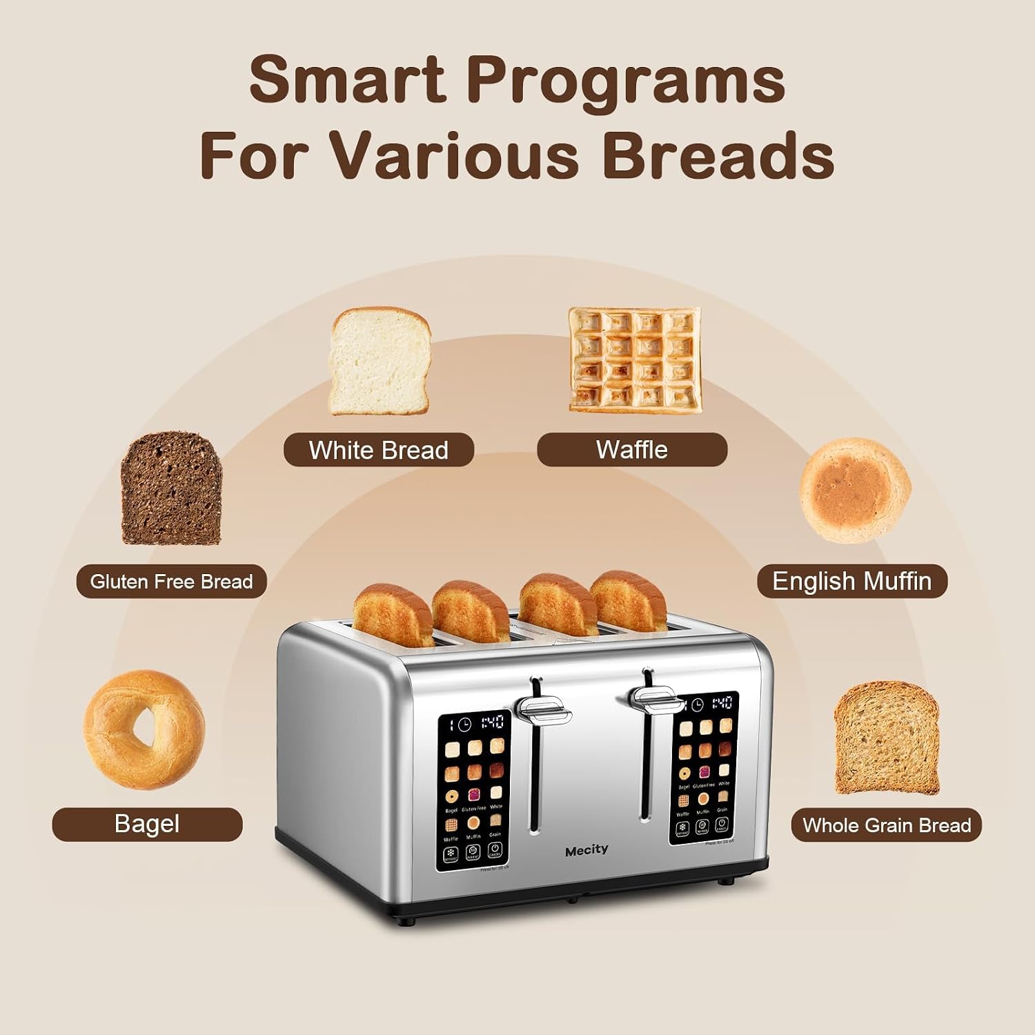 Thumbnail 2 de Mecity 4 Slice Toaster