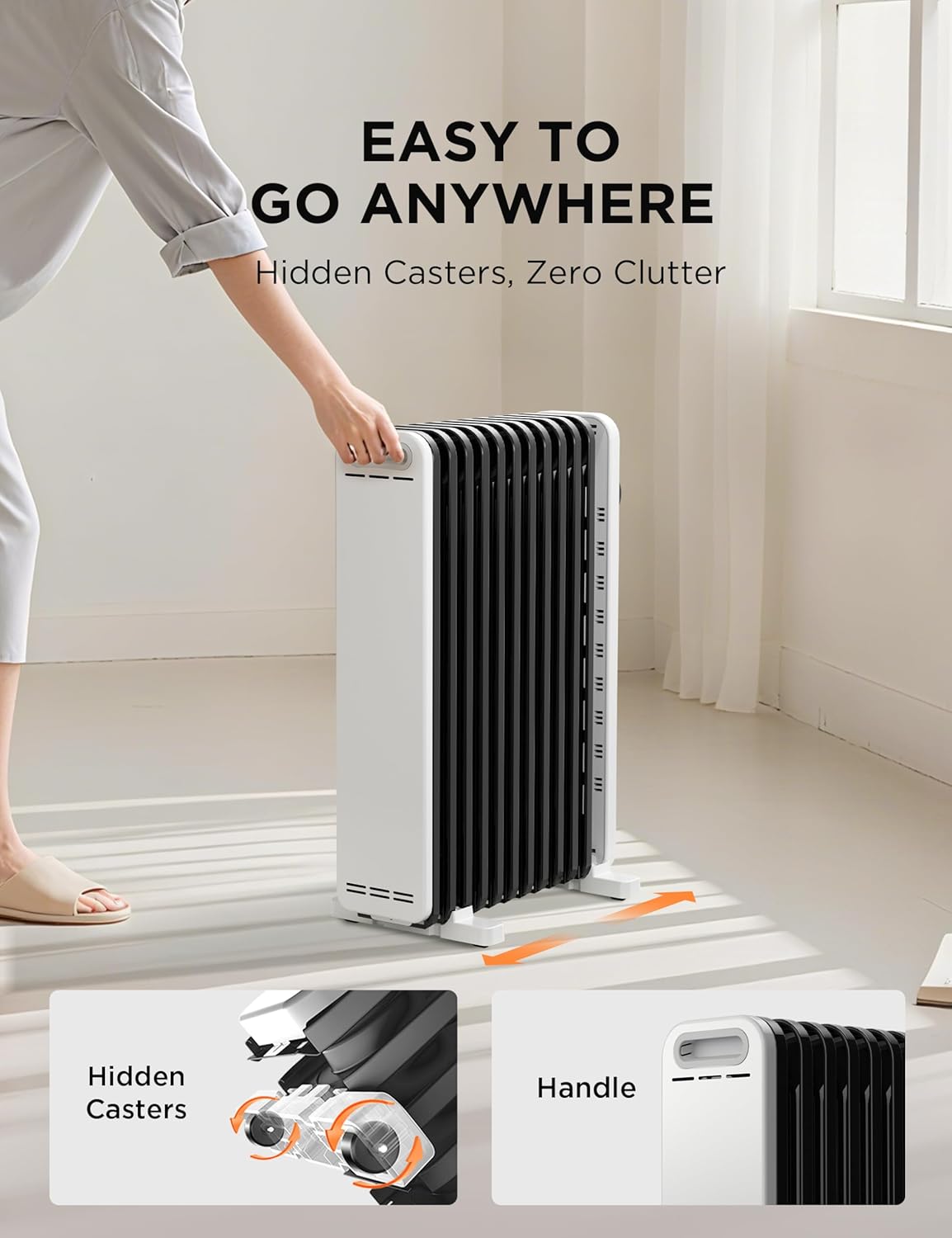 Thumbnail 6 de Midea Oil Filled Radiator 2300W, 11‑fin heater 🏠