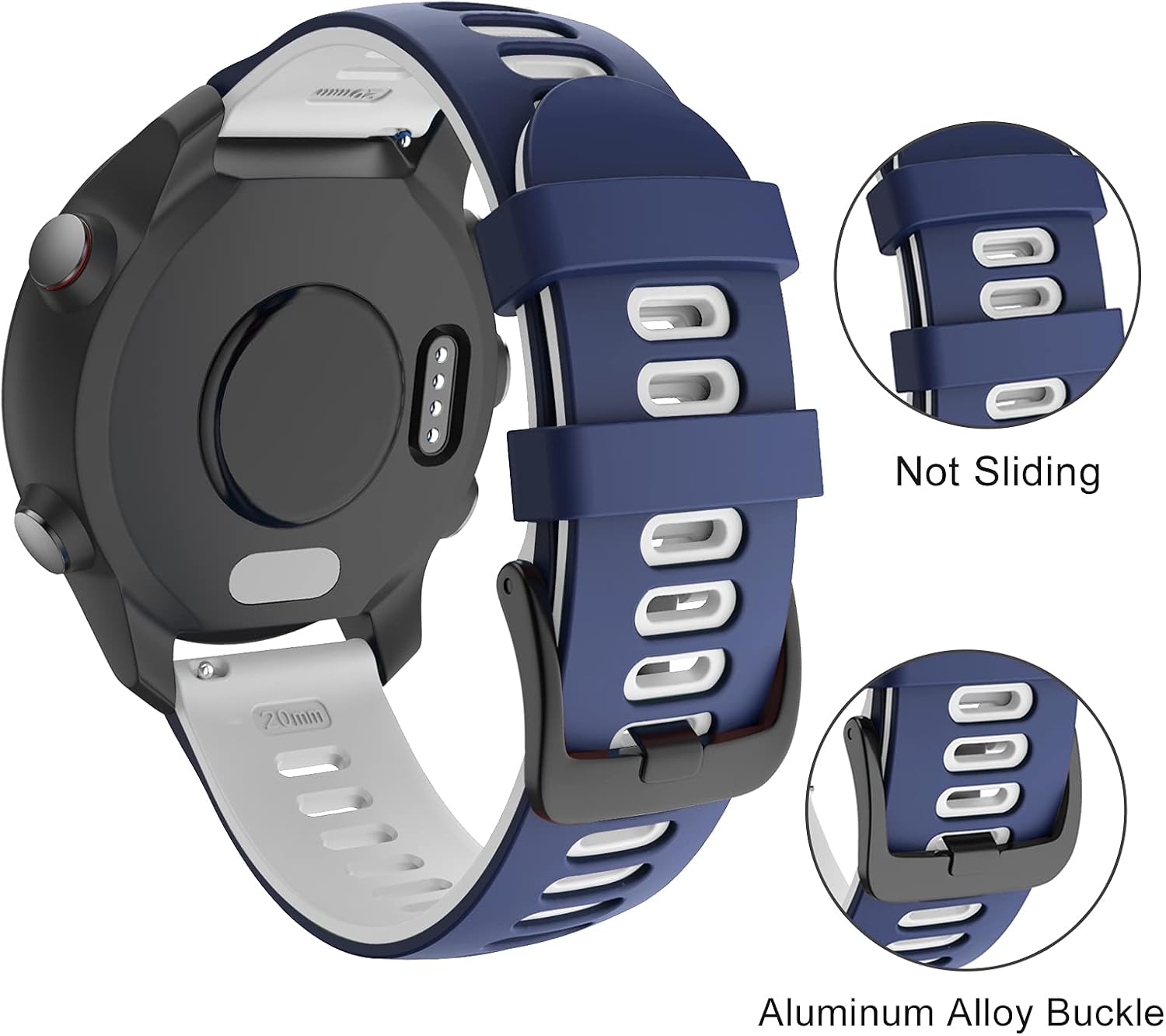 Thumbnail 3 de OVERSTEP 20mm Soft Silicone Strap for Garmin and Galaxy Watches