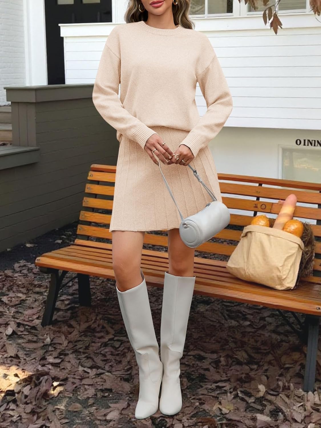 Thumbnail 5 de Tankaneo Skirt 2 Piece Sweater Set Pleated 1️⃣ 🎀